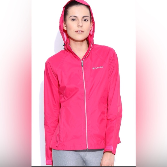 Columbia Womens Small Pink Switchback Waterproof Hooded Rain Jacket Packable - Picture 2 of 16